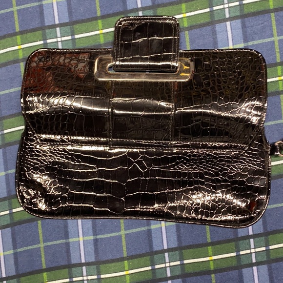Genuine Faux Leather Black Clutch Purse - Picture 5 of 8